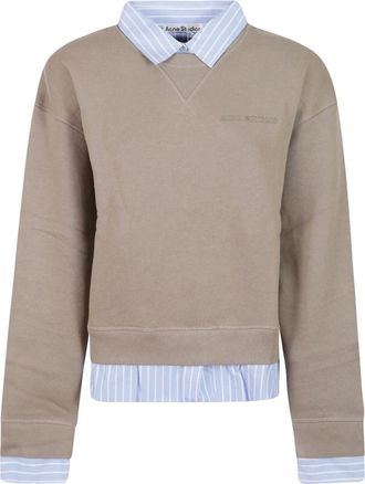 Acne Studios Layered Sweatshirt - Dames - Sweatshirts & Hoodies - Beige - Maat: XS Katoen
