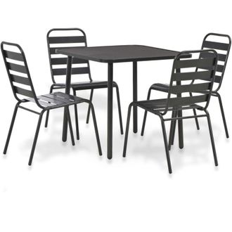 vidaXL Juego De Comedor De Jard&iacute;n 5 Piezas Acero Gris Oscuro Vidaxl
