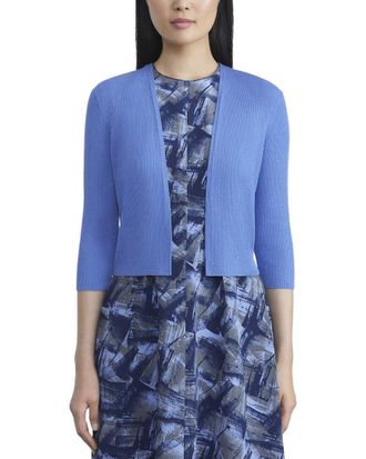 Lafayette 148 New York Cropped Silk-Blend Cardigan