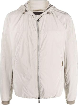 Moorer logo-tag zip-up jacket - men - Polyamide/Polyamide/Polyester - 46 - Neutrals