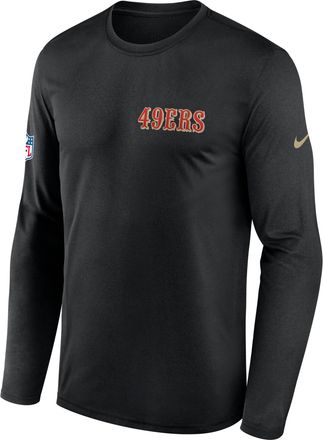 Nike San Francisco 49ers Rivalries Collection Sideline Legend Small Logo Nike Mens Dri-FIT NFL Long-Sleeve T-Shirt in Black | 02TJ00A9B-266