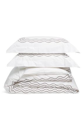 Matouk Serena Duvet Cover Set in Mocha at Nordstrom, Size Queen