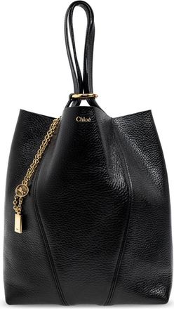 Chlo&eacute; Spin Large Shopper Tas - Dames - Shoppers - Zwart - ONE Size - Leer - Tassen