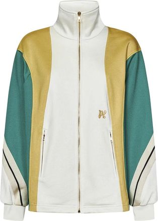 Palm Angels Sweatshirt met rits en kleurblokken - Dames - Vesten met rits - Veelkleurig - S - Katoen - Hoodies & sweatvesten