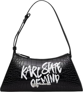 Karl Lagerfeld Hobo Bag - Dames - Schoudertassen - Zwart - ONE Size - Polyester - Tassen