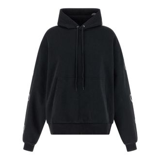 Balenciaga Cursive Oversized Hoodie - Dames - Hoodies - Zwart - 2XS - Katoen - Hoodies & sweatvesten