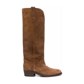 Via Roma 15 Cowboy Boots, female, Brown, Size: 10 US Suede Knee-High Boots Beige