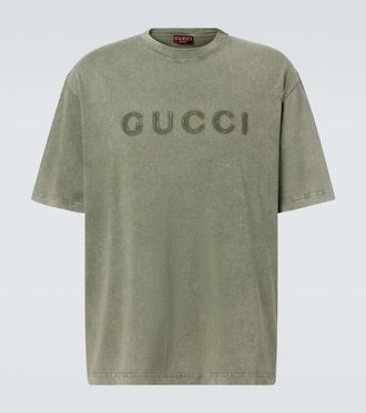 Gucci Distressed logo cotton T-shirt