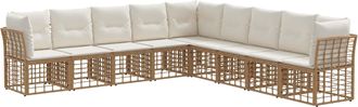 vidaXL Conjunto De Sof&aacute;s De Exterior Natural Poli&eacute;ster Vidaxl