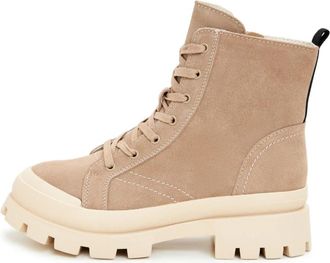Cesare Gaspari Urban Lace-up Enkellaarsjes - Dames - Veterlaarzen - Beige - 37 EU - Schoenen