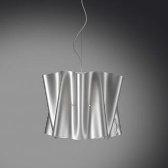 Linea Zero Linea Zero - L&aacute;mpara De Suspensi&oacute;n Folio Pantalla Polilux Plata Di&aacute;metro 40x H37 Cm