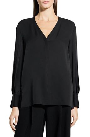Theory Woven Silk Shirt in Black at Nordstrom, Size X-Large