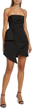 Monique Lhuillier Womens Strapless Faille Short Dress In Black
