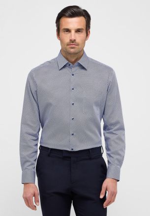 Eterna Langarmhemd ETERNA MODERN FIT, Herren, Gr. 40, Normalgr&ouml;ssen, blau, Twill, 100% Baumwolle, tailliert, Manschette, Hemden Langarmhemd, NON IRON (b&uuml;gelf