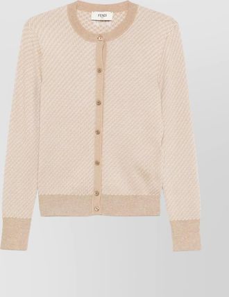 Fendi jacquard wool silk cardigan