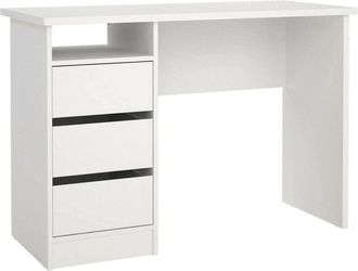Dmora Dmora - Escritorio Huaning, Escritorio Multiusos, Mesa De Oficina Para Pc, El Plan De Trabajo, 110x49 H76 Cm, Blanco