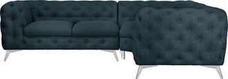 HOME AFFAIRE Chesterfield-Sofa »Ecksofa GLYNIS L-Form mit Wellenunterfederung, Masse B/T/H 264/204/75cm« aufwändige Knopfheftung, moderne Chesterfield Optik, Fussf