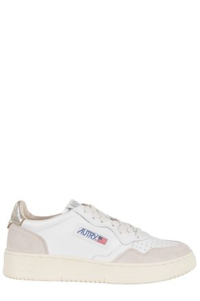 Autry White Gold Medalist Low Suede Leather Sneakers