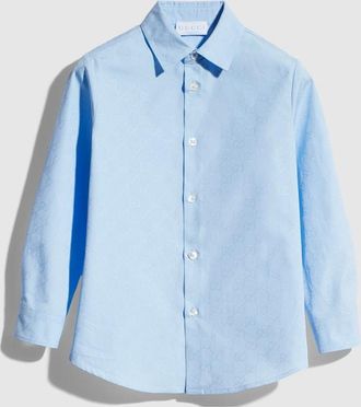 Gucci Kids - GG Poplin Shirt, Size 10 years, Blue, Ready-to-wear