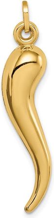 Diamond2Deal 14k Yellow Gold Hollow 3D Italian Horn Charm