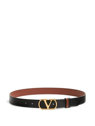 Valentino Garavani Black Logo Buckle Belt