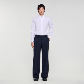 Sandro Pantalón ancho de traje de lana