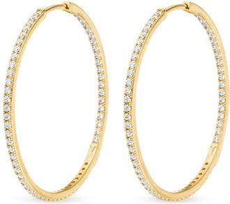 VEYNOU 14kt recycled yellow gold Cleo Big diamond hoop earrings - unisex - 14kt Recycled Yellow Gold/Diamond - One Size