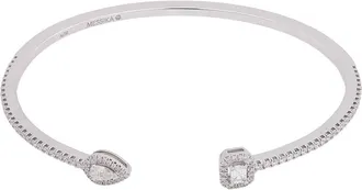 Messika 18k White Gold My Twin Skinny Diamond Bracelet, Size M