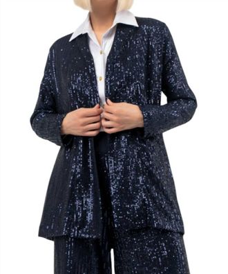 Isle Sparkle Blazer In Mid Blu