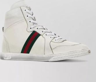 Gucci nappa leather sneakers contrast stripe high top