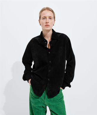 Bottega Veneta Camicia in suede - Nero - Donna - 36