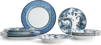 Marchesa Monarcha Porcelain 12-Piece Dinnerware Set, Blue at Nordstrom