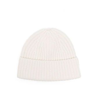 Lisa Yang Roomwitte Kasjmier Visserstrui Gebreide Muts - Dames - Hoeden - Beige - ONE Size - Kasjmier - Accessoires