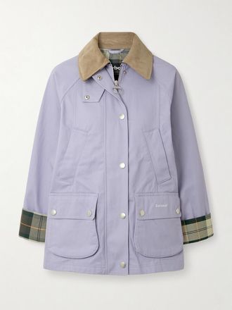 Barbour Giacca Convertibile In Twill Di Cotone Con Finiture In Velluto A Coste Beadnell - Viola