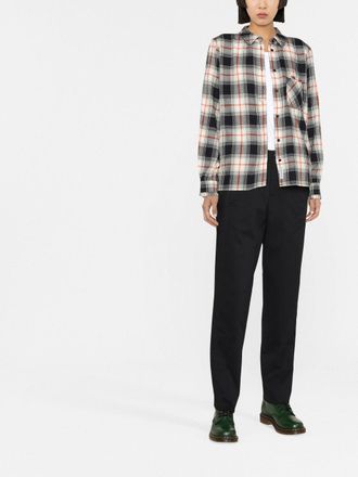 Woolrich checked long-sleeve shirt - women - Cotton - S - Black