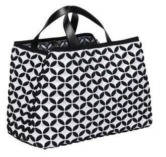 Alaia Black And White Knit Calfskin Maille Marco Petale Cabas tote