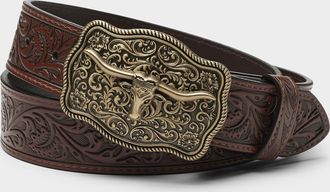 Le 31 Mens Metallic buckle Western belt