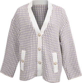 Maje Vido Tweed Cardigan in Multicolor Cotton