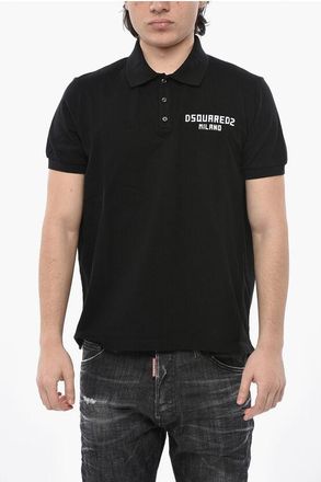 Dsquared2 Polo TENNIS FIT Solid-Color With Embossed Logo size Xxl