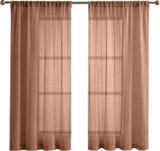 French Connection Charter Crushed Set of 2 Curtain Panels in Dusty Pink at Nordstrom Rack, Size 50X63