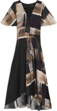 BOSS Silk dress with modern print