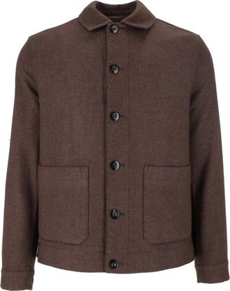 Circolo 1901 Giacca camicia tinto capo lana vergine - Heren - Zomerjassen - Bruin - M - Wol - Jassen