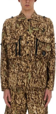 South2 West8 Multicolor Camo Shirt Collar Jacket