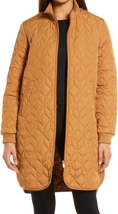 Ilse Jacobsen Isle Jacobsen Long Quilted Jacket in Cashew at Nordstrom, Size 8 Us