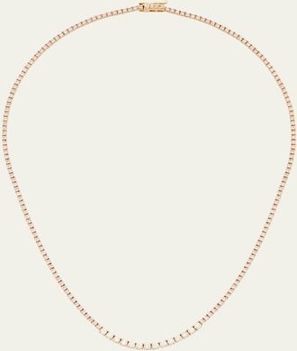 Jennifer Meyer Small 4-Prong Pink Sapphire Tennis Necklace with Diamond Accents in Yellow Gold