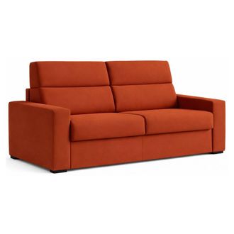 Dmora Sof&aacute; Cama 2 Plazas Sonico, Desenfundable, Con Almacenaje Hecho En Italia, Apertura Abatible, 200x95 Cm Naranja