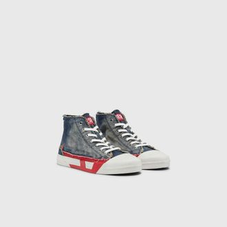 Diesel D-Verse-High-top sneakers in denim with D logo - Sneakers - Man - Blue