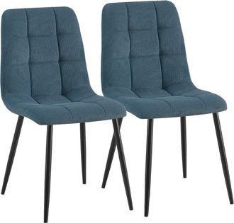 Clp Set De 2 Sillas De Comedor Antibes De Pana Azul