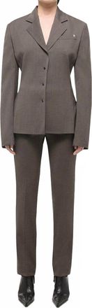 Helmut Lang Combo Modest Suit Shirt In Light Brown Melange