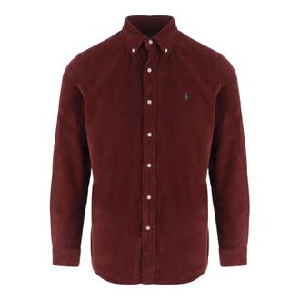 Polo Ralph Lauren Overhemden, Heren, Rood, L, Katoen, Ribfluweel shirt